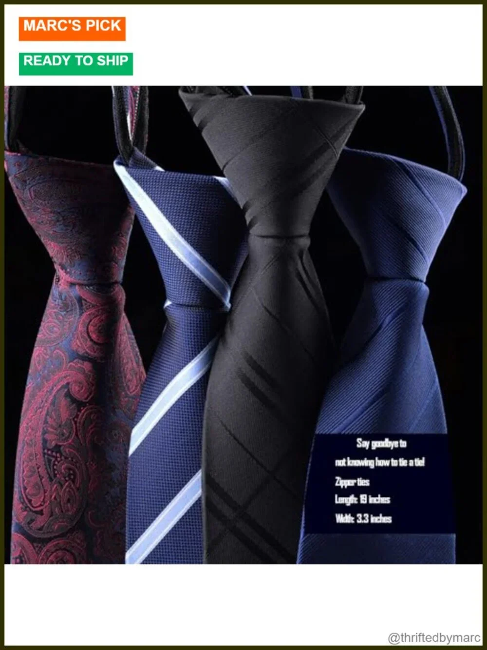 15pcs Assorted Zip Up Ties Silky Pre-Tied Adjustable Neckties Set Gift Box